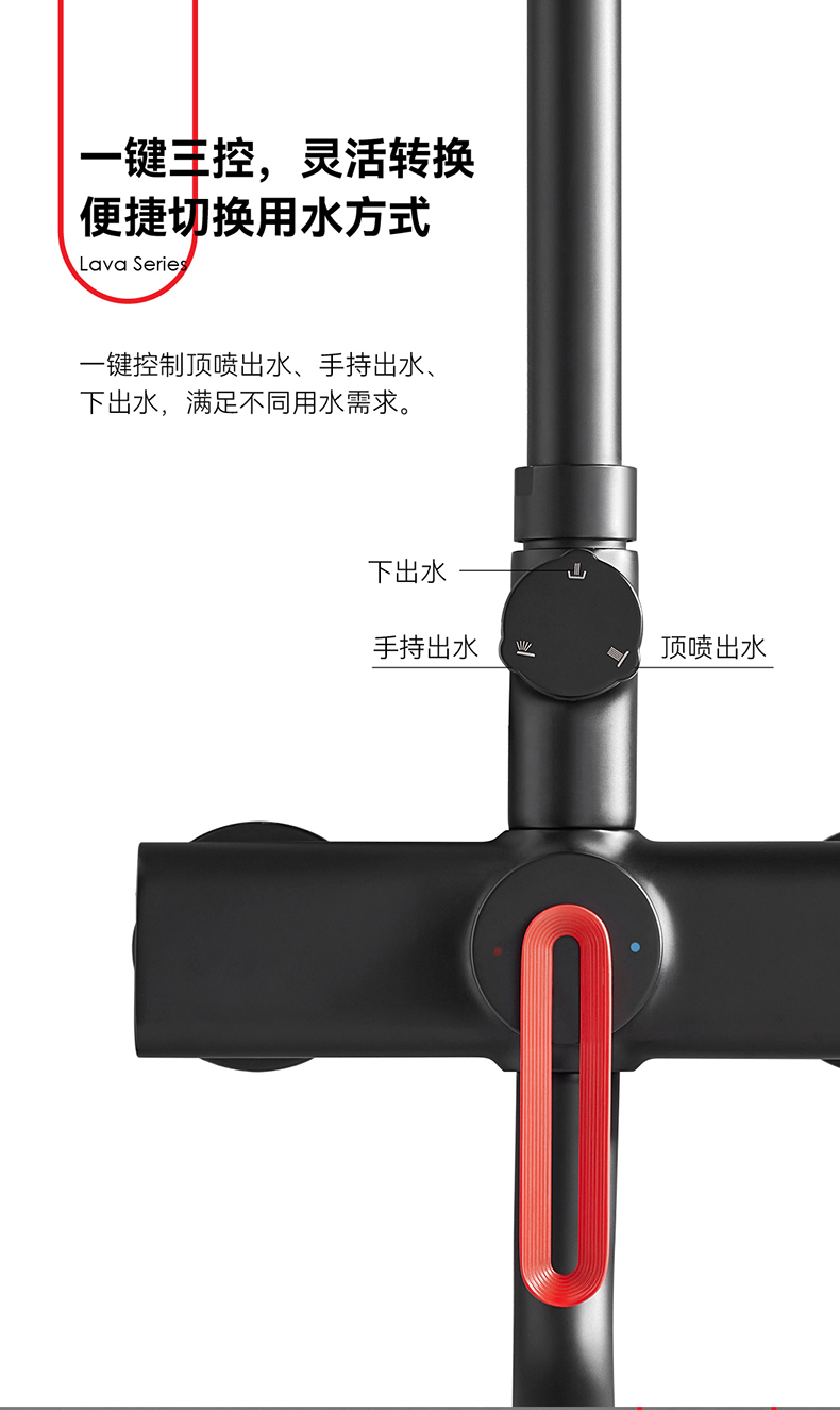 浪鲸卫浴熔岩系列淋浴组合，高奢颜值是它最不值一提的优点~(图4)